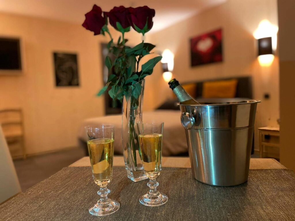champagne dans chambre chalet privatif haut doubs